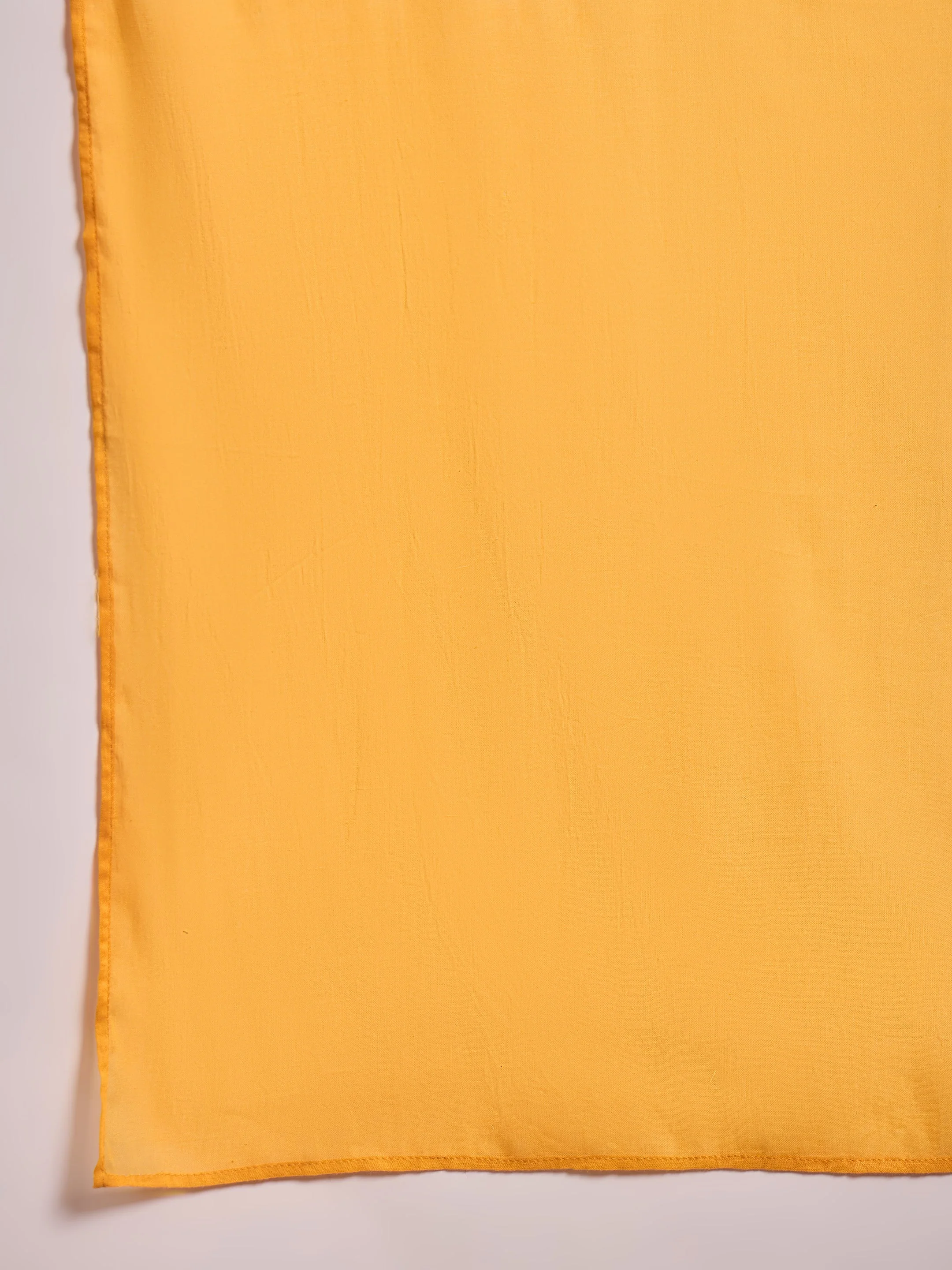 Women Yellow Floral Cambric V Neck Kurta With Pencil Pants & Dupatta - Image 5