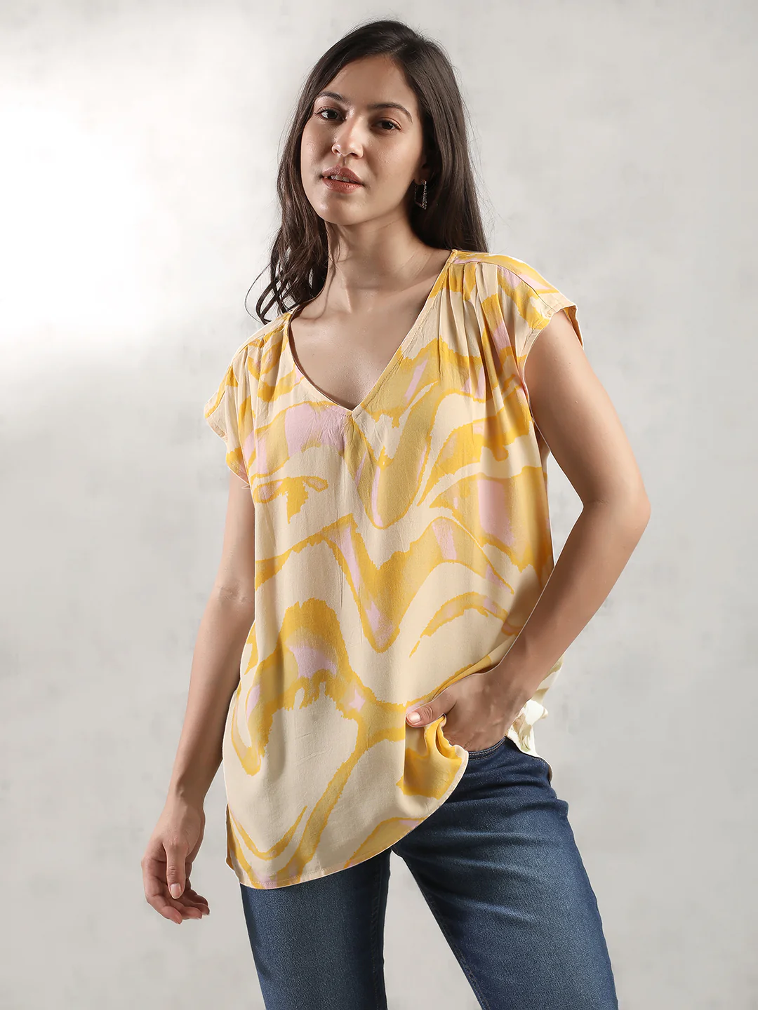 Women Yellow Regular Fit Top - Image 2