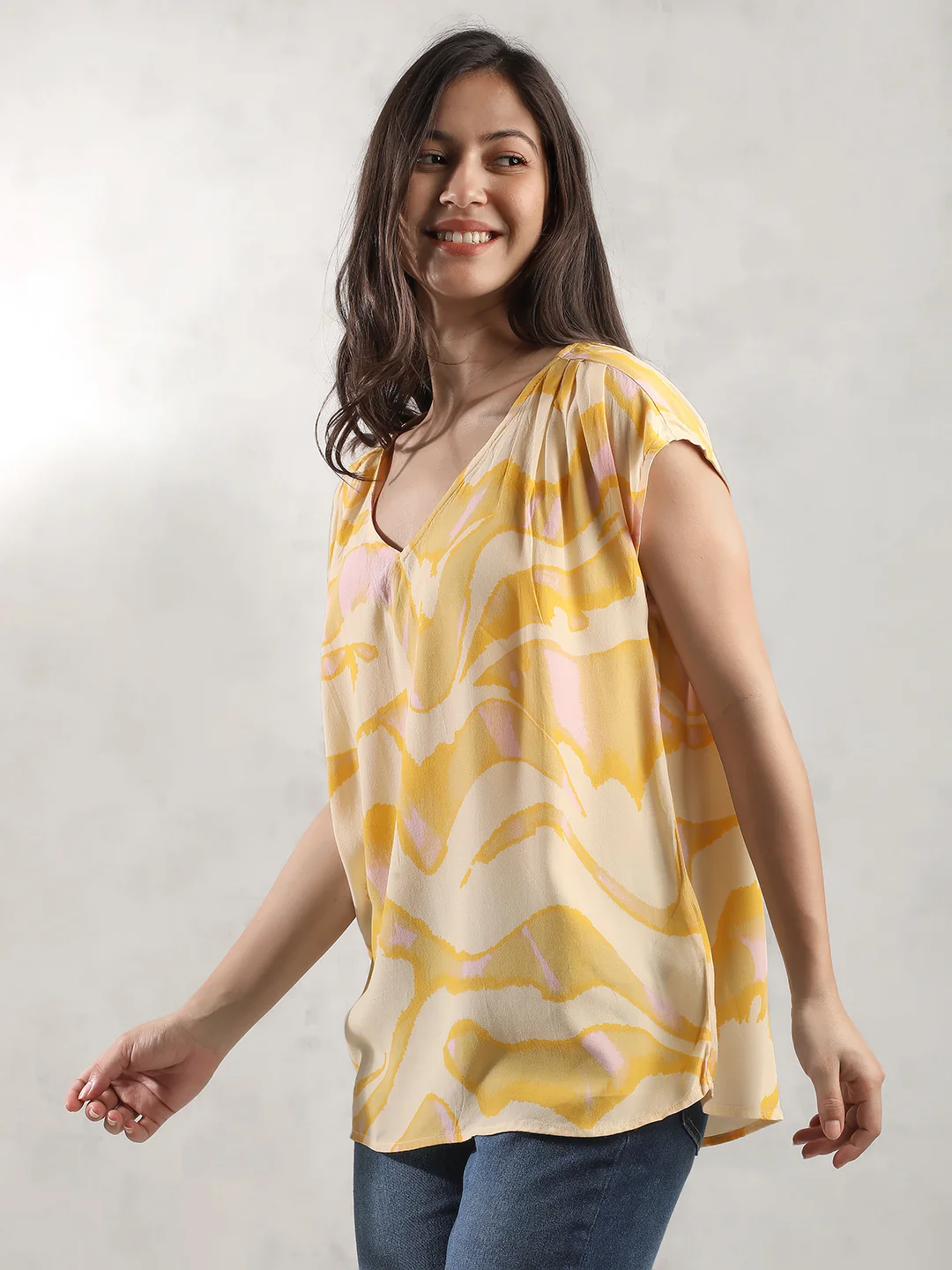 Women Yellow Regular Fit Top - Image 3