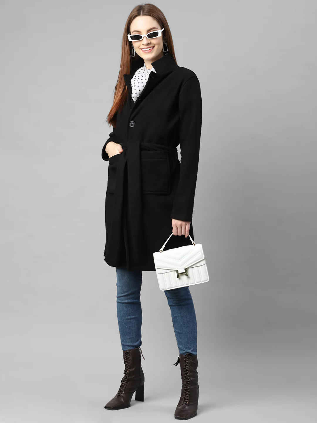 Women Black Overcoat - Image 2