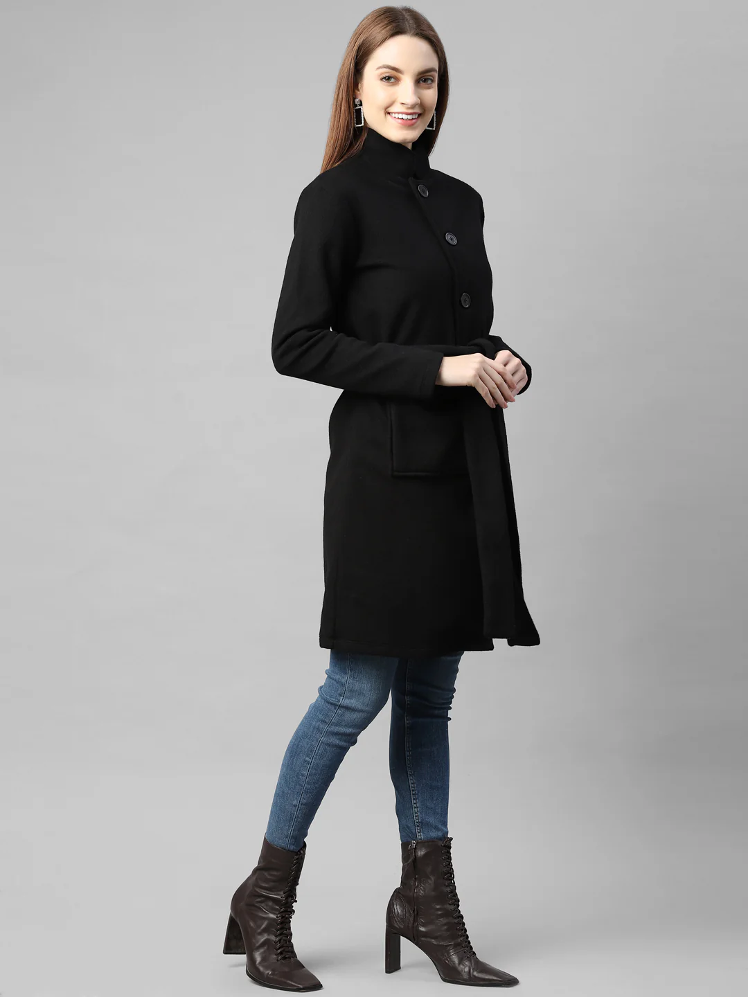 Women Black Overcoat - Image 3