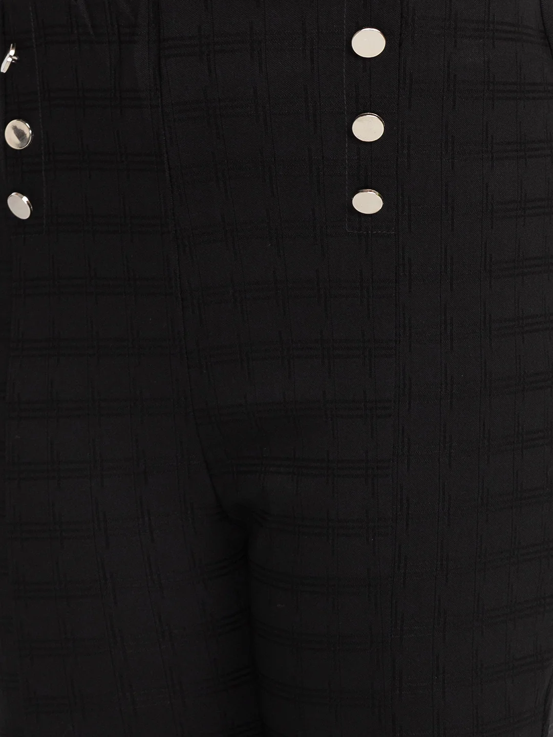 Women Black Checked Trouser - Image 5