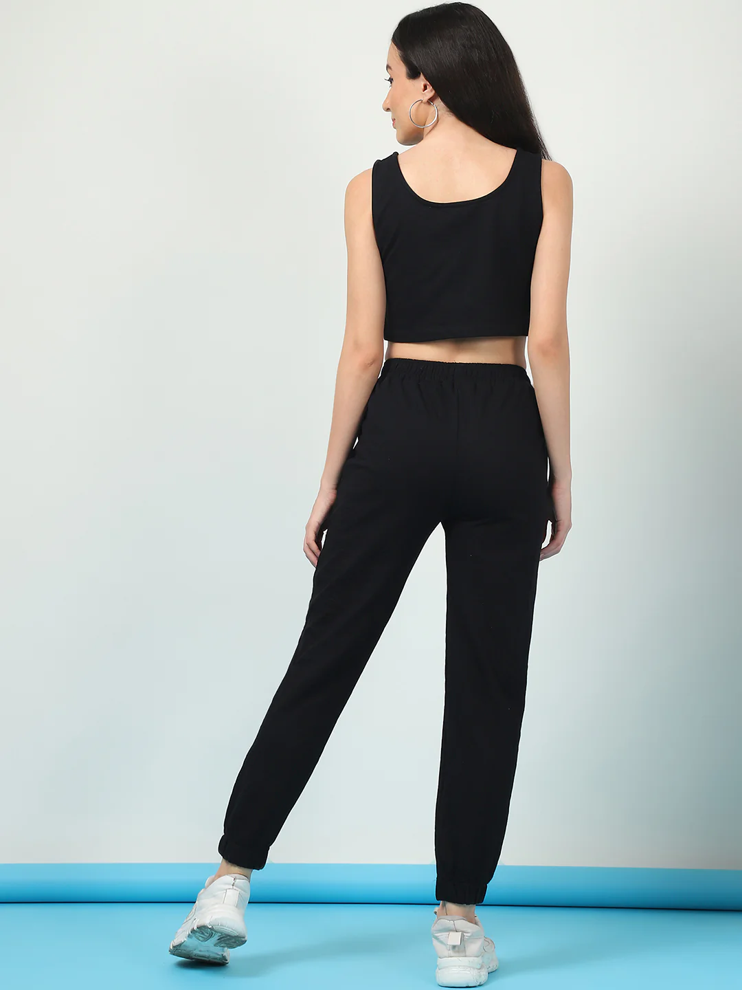 Women Black Terry Co-ord - Image 4