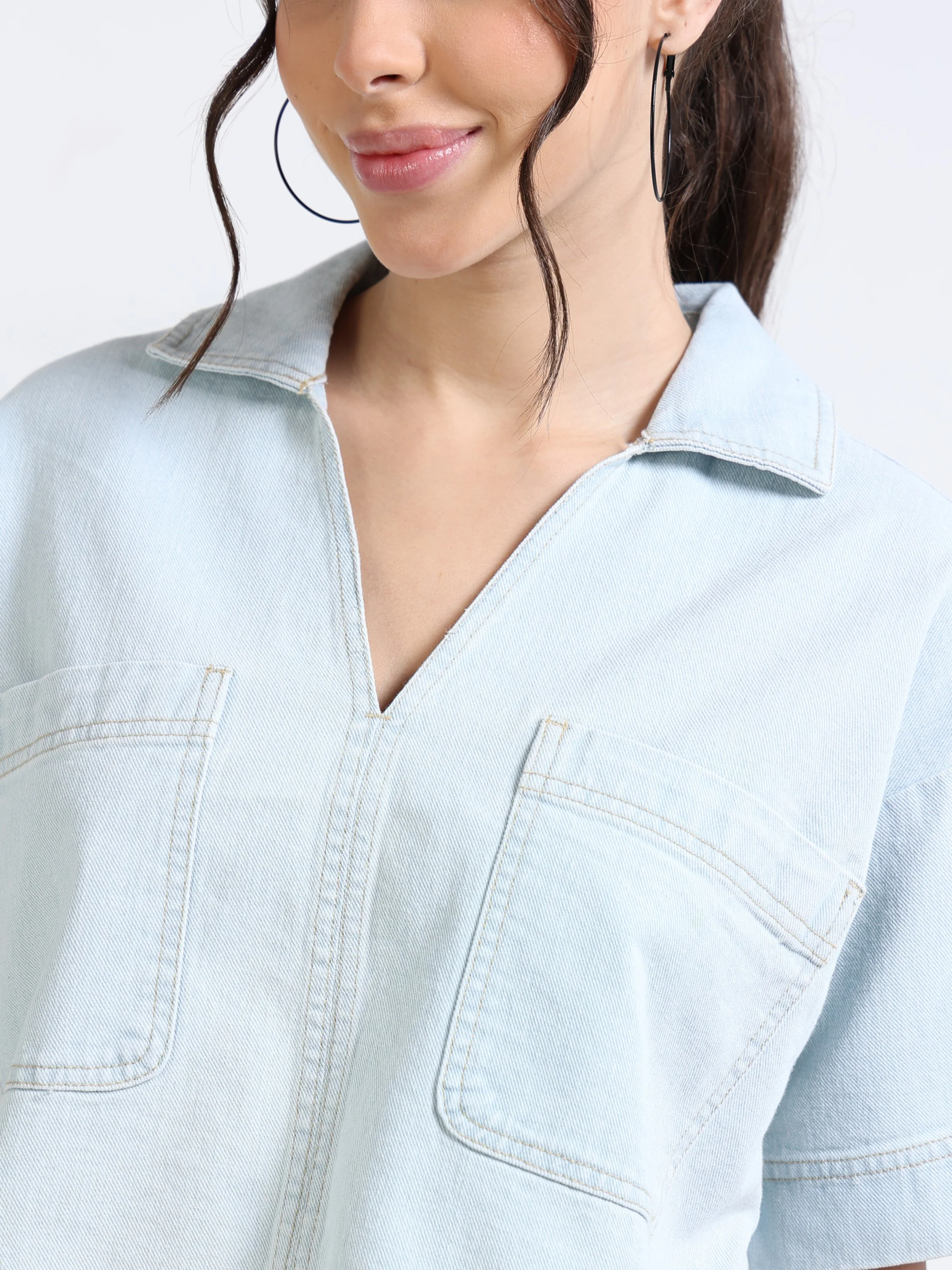 Women Blue Relaxed Fit Top - Image 4
