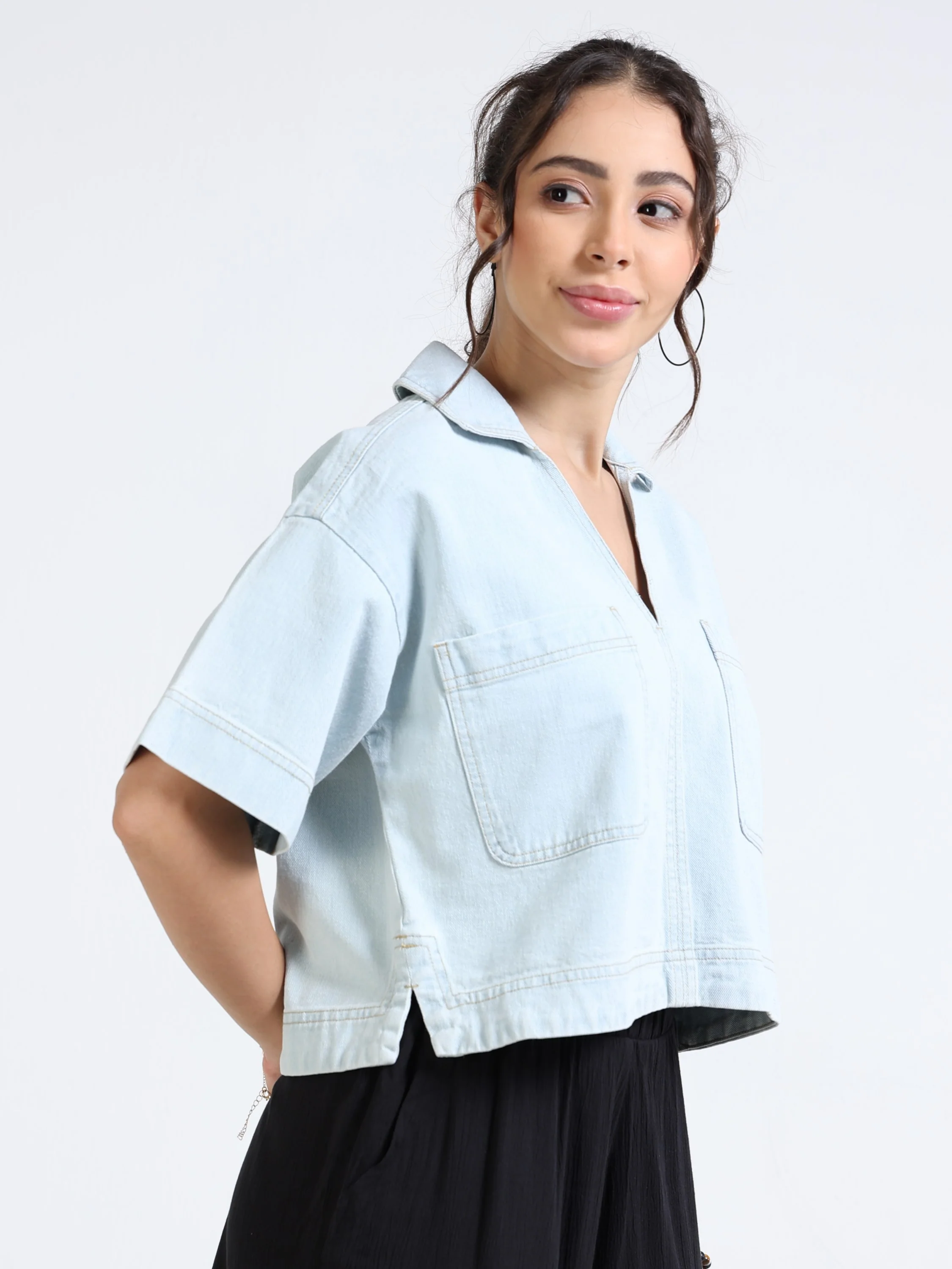 Women Blue Relaxed Fit Top - Image 5