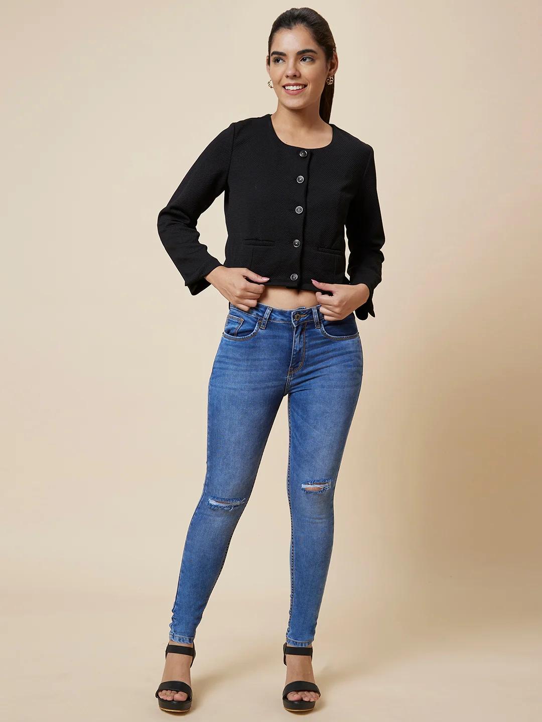 Women Mid Rise Stretchable Skinny Fit Jeans