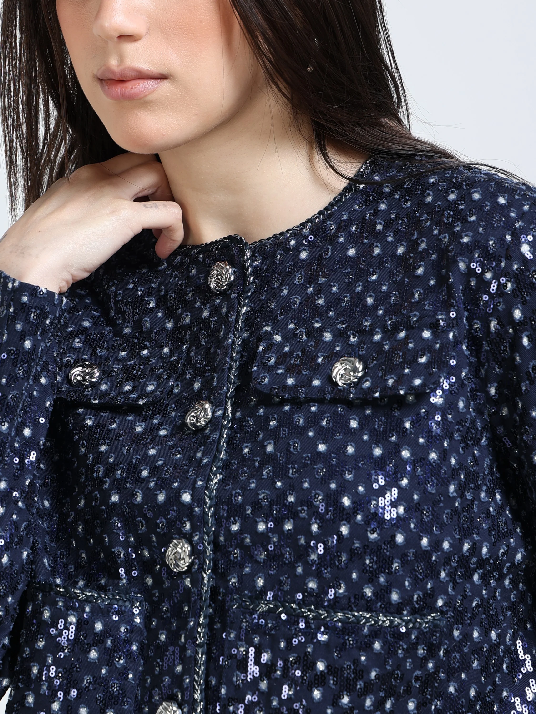 Women Sequin Embellishment Jacket - Image 2